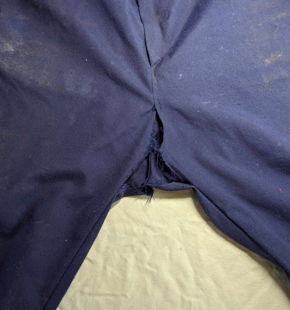 Heavy frayed seam on overalls | Bobbins for Dobbins